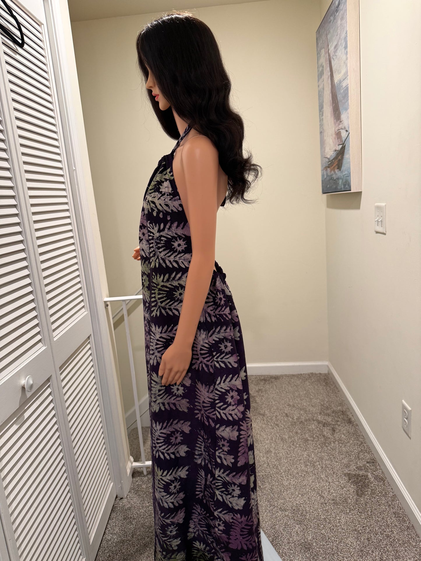 Adire Backless Maxi Dress