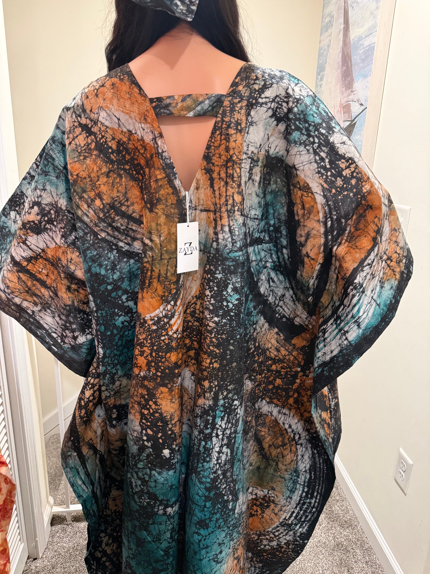 Adire Kaftan with HeadScarf