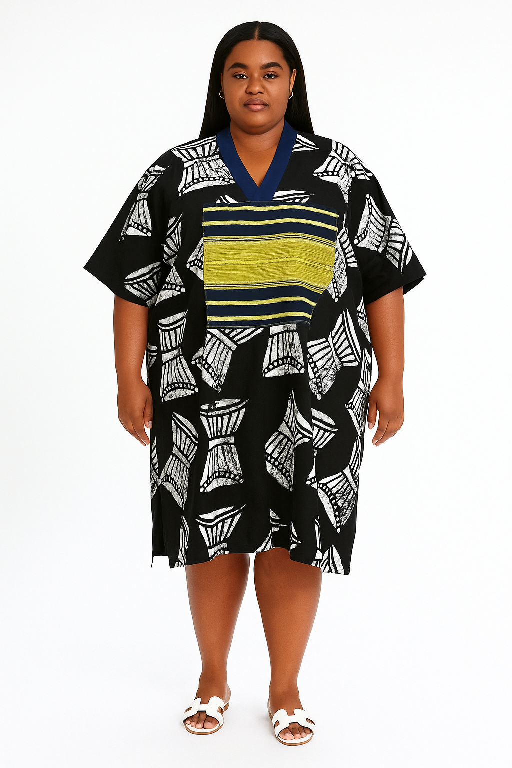 Hand Dyed Talking Drum Midi Dress