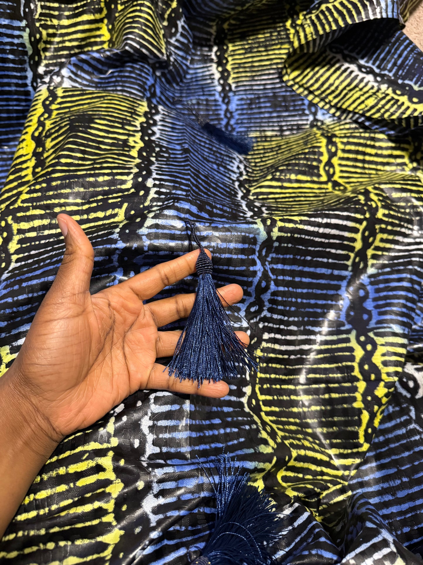 Elegant Batik Kaftan with Matching Headwrap