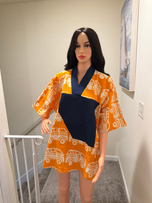 Adire X DenimTunic Shirt Dress – 29” (One Size: Fits S–3X)