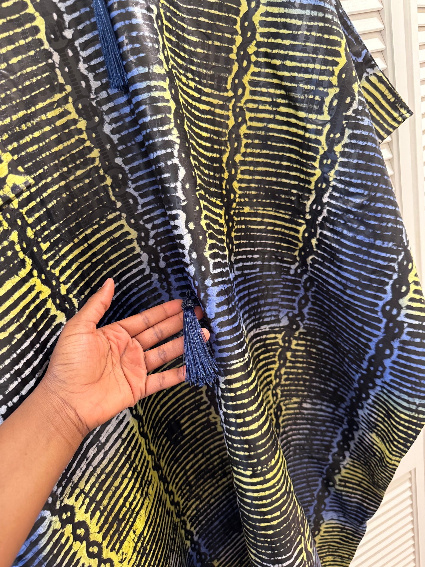 Elegant Batik Kaftan with Matching Headwrap