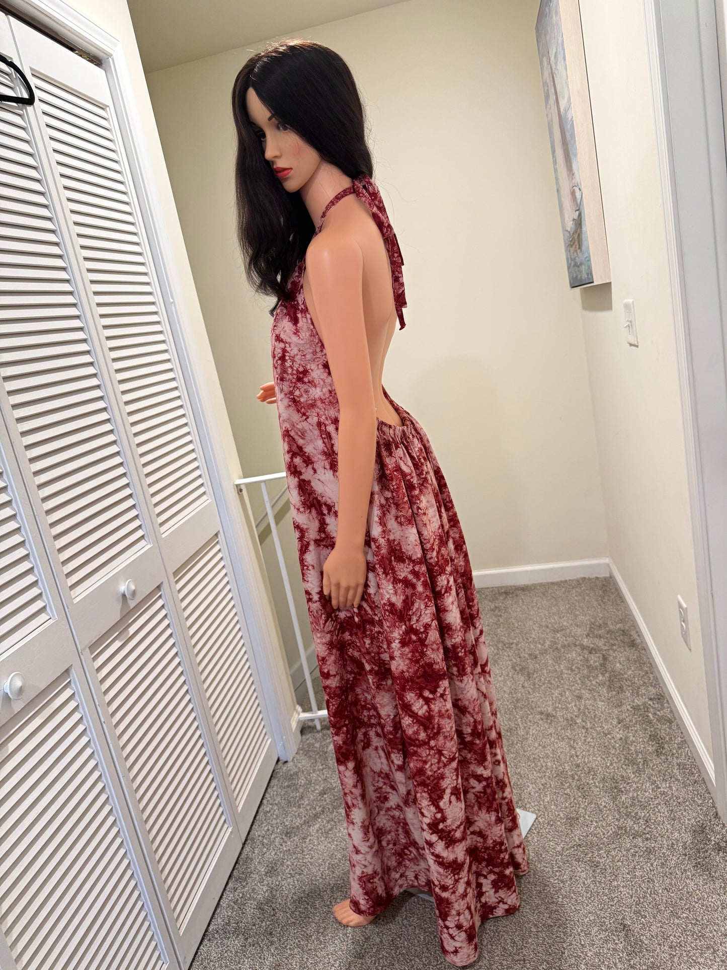 Adire Backless Maxi Dress – Plus Size