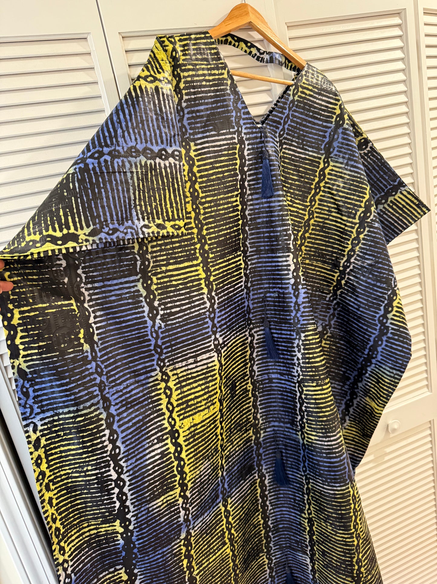 Elegant Batik Kaftan with Matching Headwrap