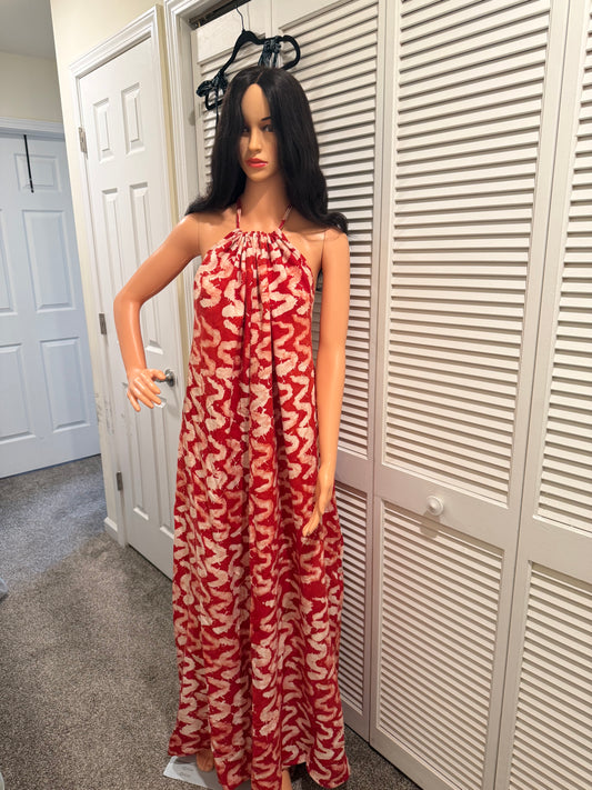 Adire Backless Maxi Dress