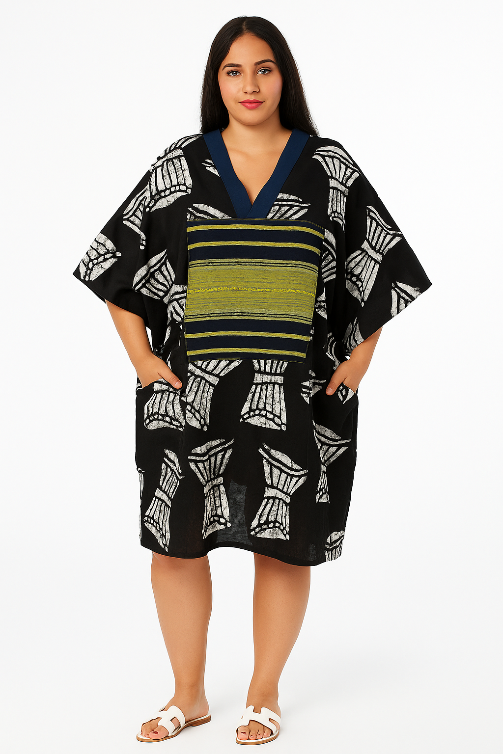 Hand Dyed Talking Drum Midi Dress