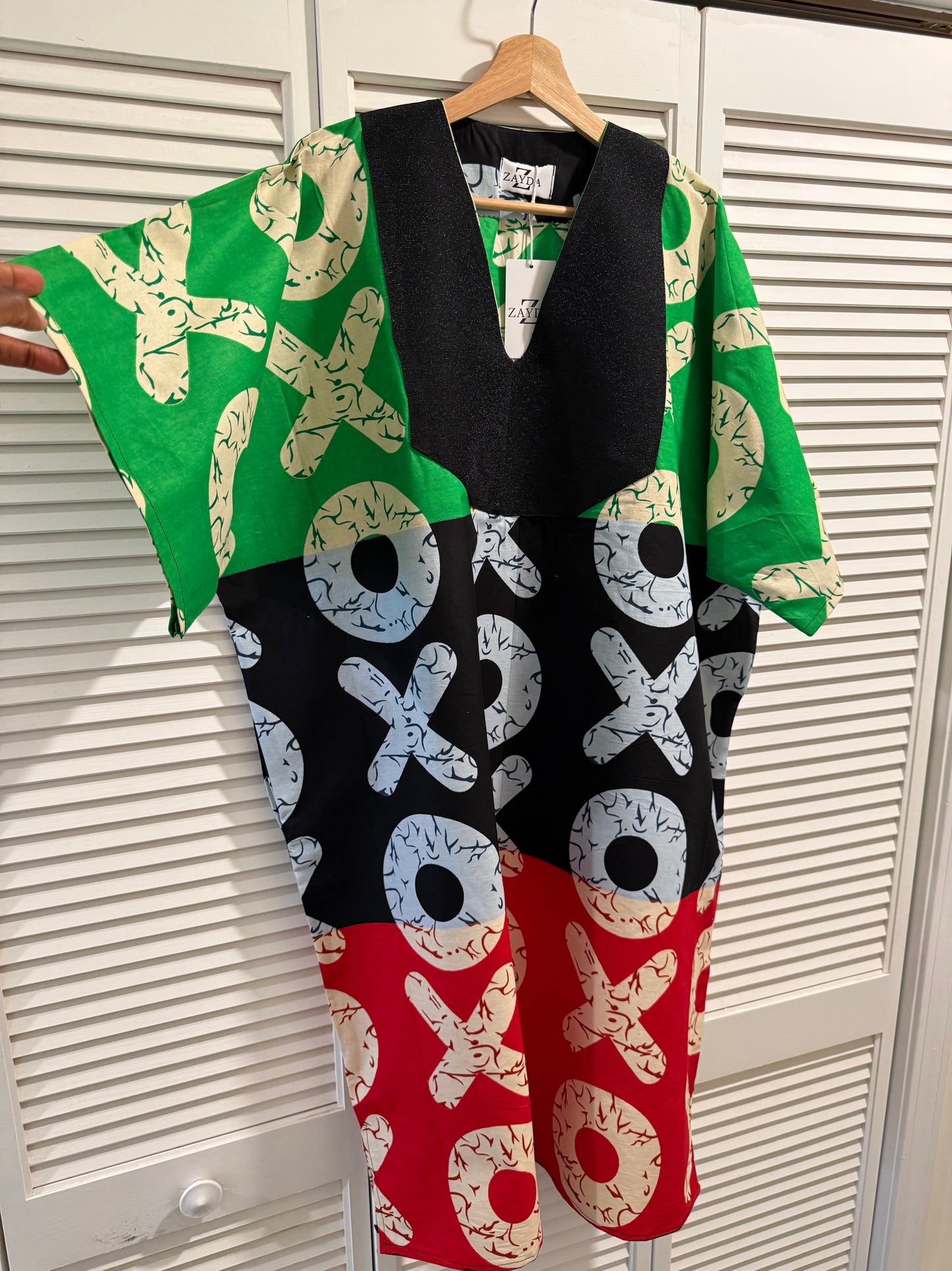 Classic Ankara Bubu Dress with Aso-Oke Neckline