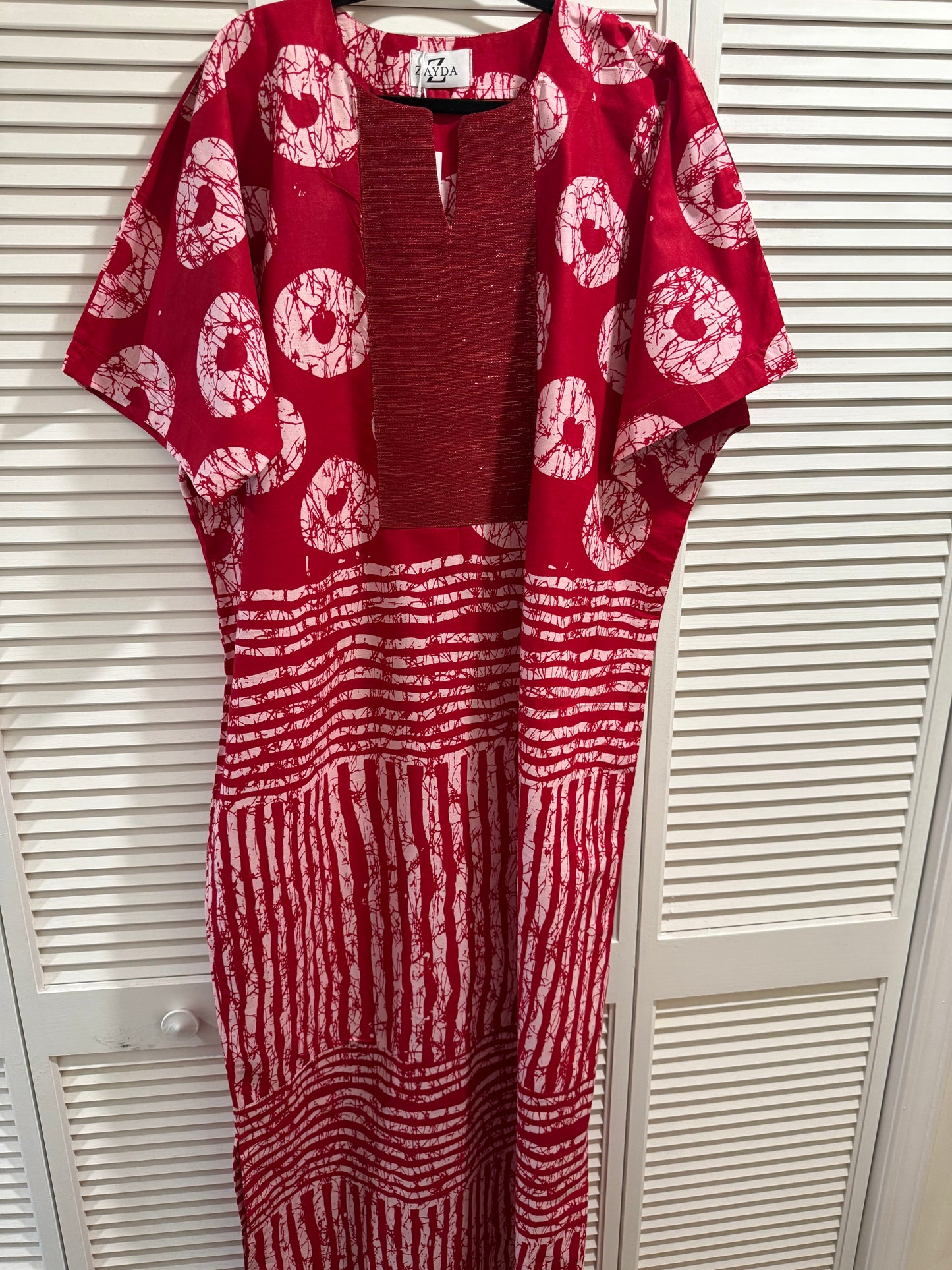 Ruby Royale Ankara Maxi Dress with Aso Oke Neckline & Scarf