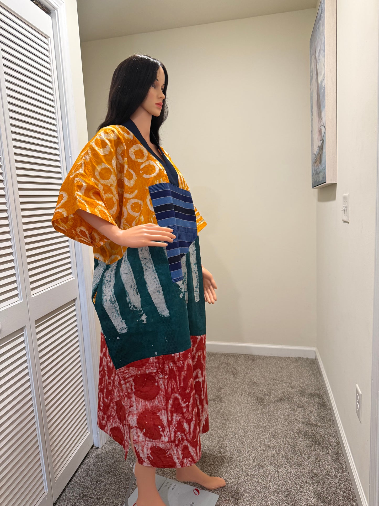 Adire Patchwork Kaftan Dress