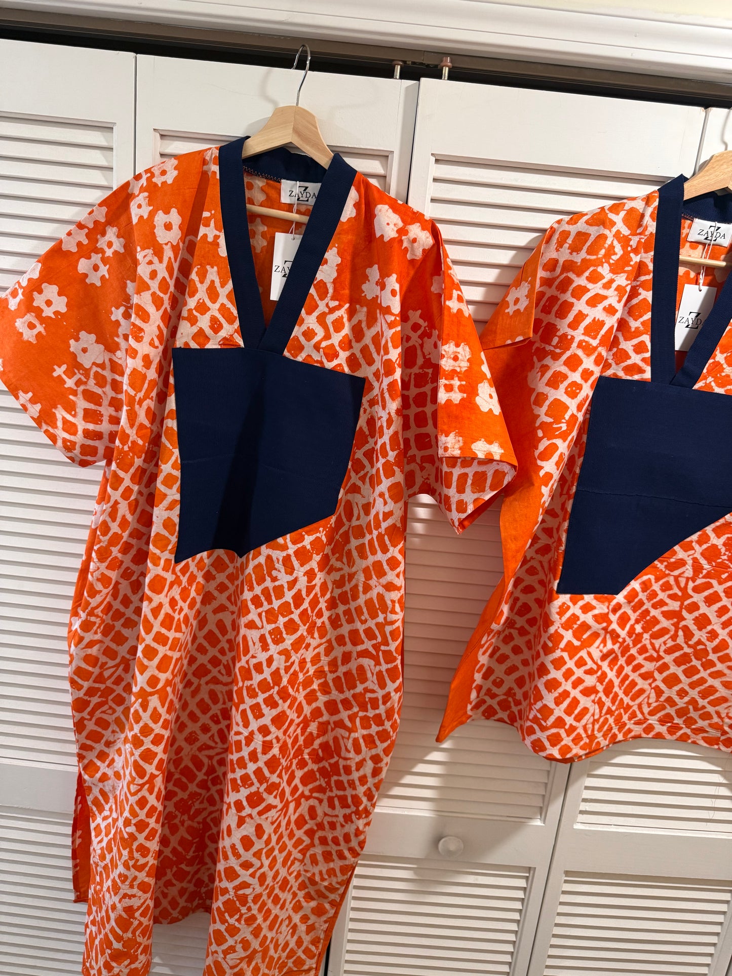 Adire Mini Bubu Dress with Asooke Neckline