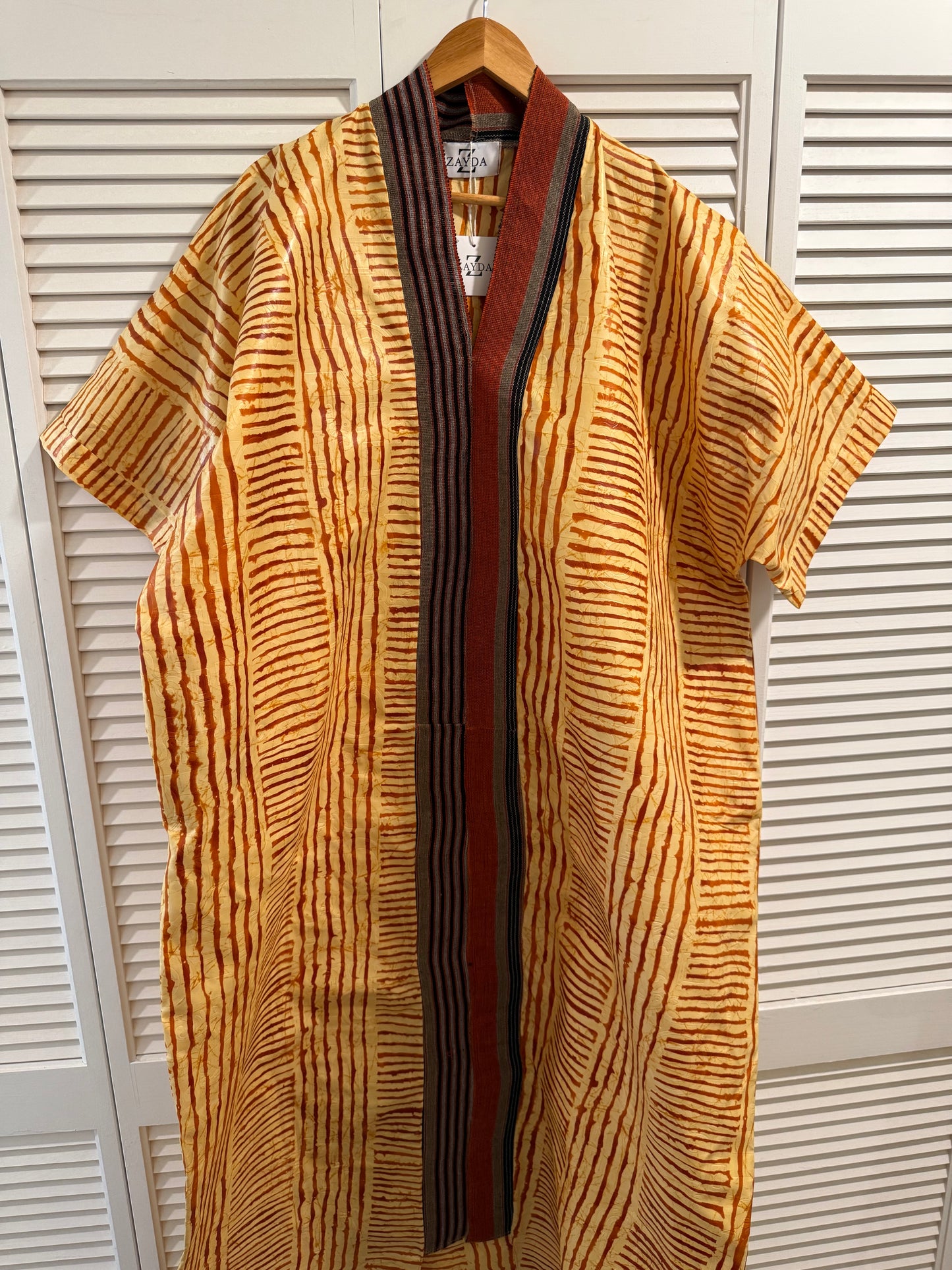 Handcrafted Adire Polish & Aso Oke Kaftan – One Size