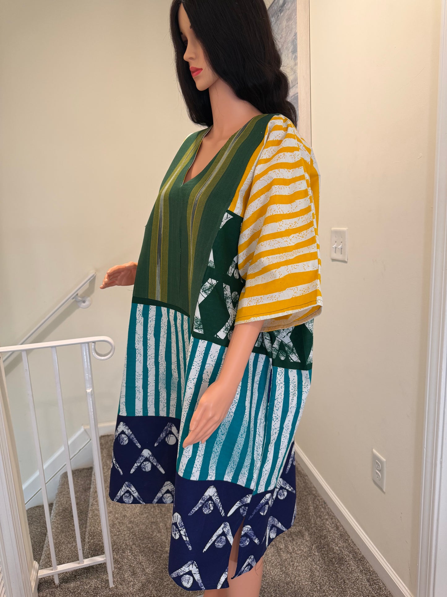 Tribe-Inspired Ankara Kaftan Dress – 100% Cotton