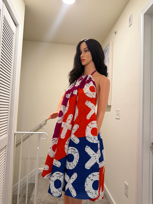 Marie Ankara Halter Circle Dress
