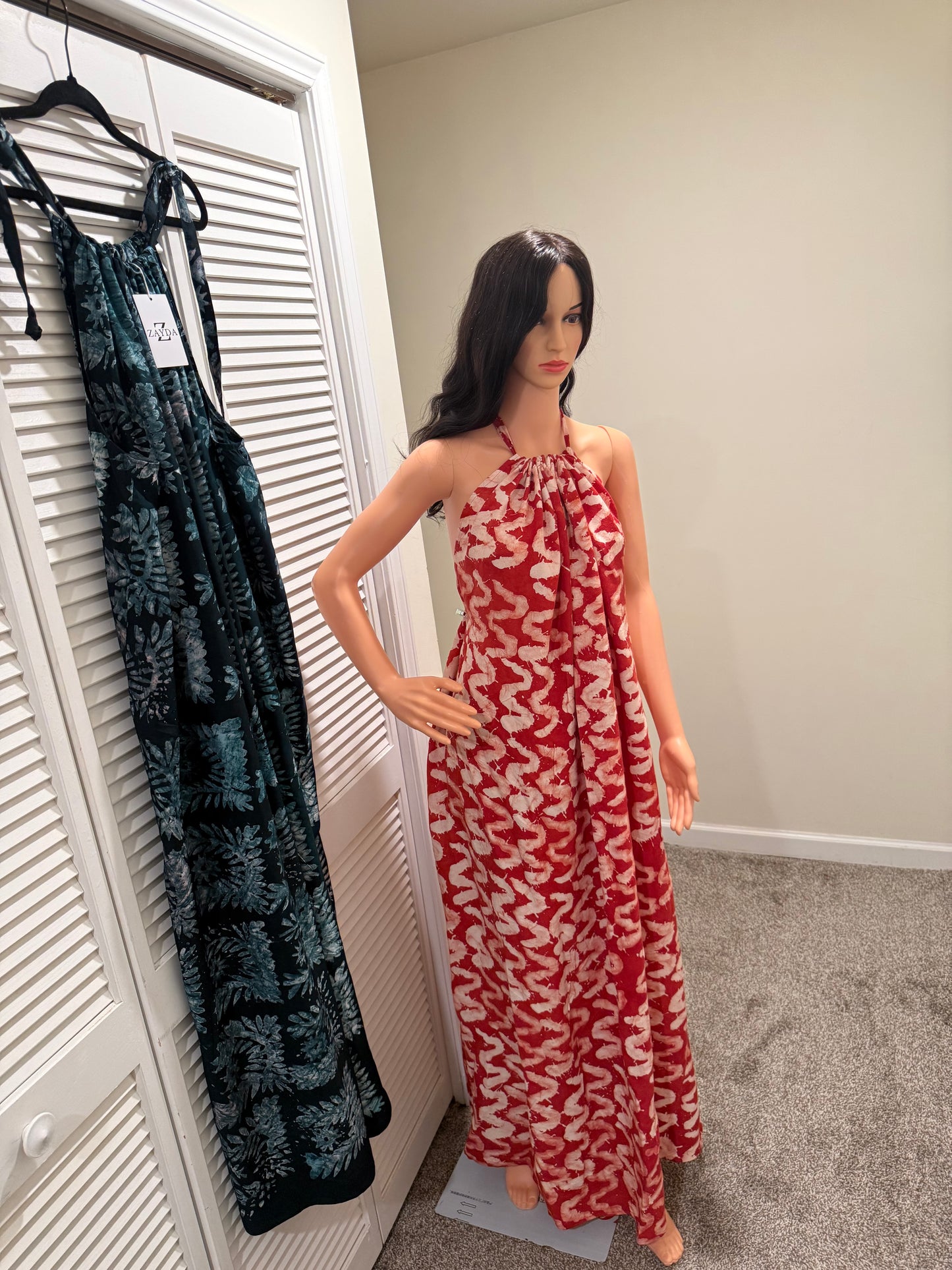 Adire Backless Maxi Dress