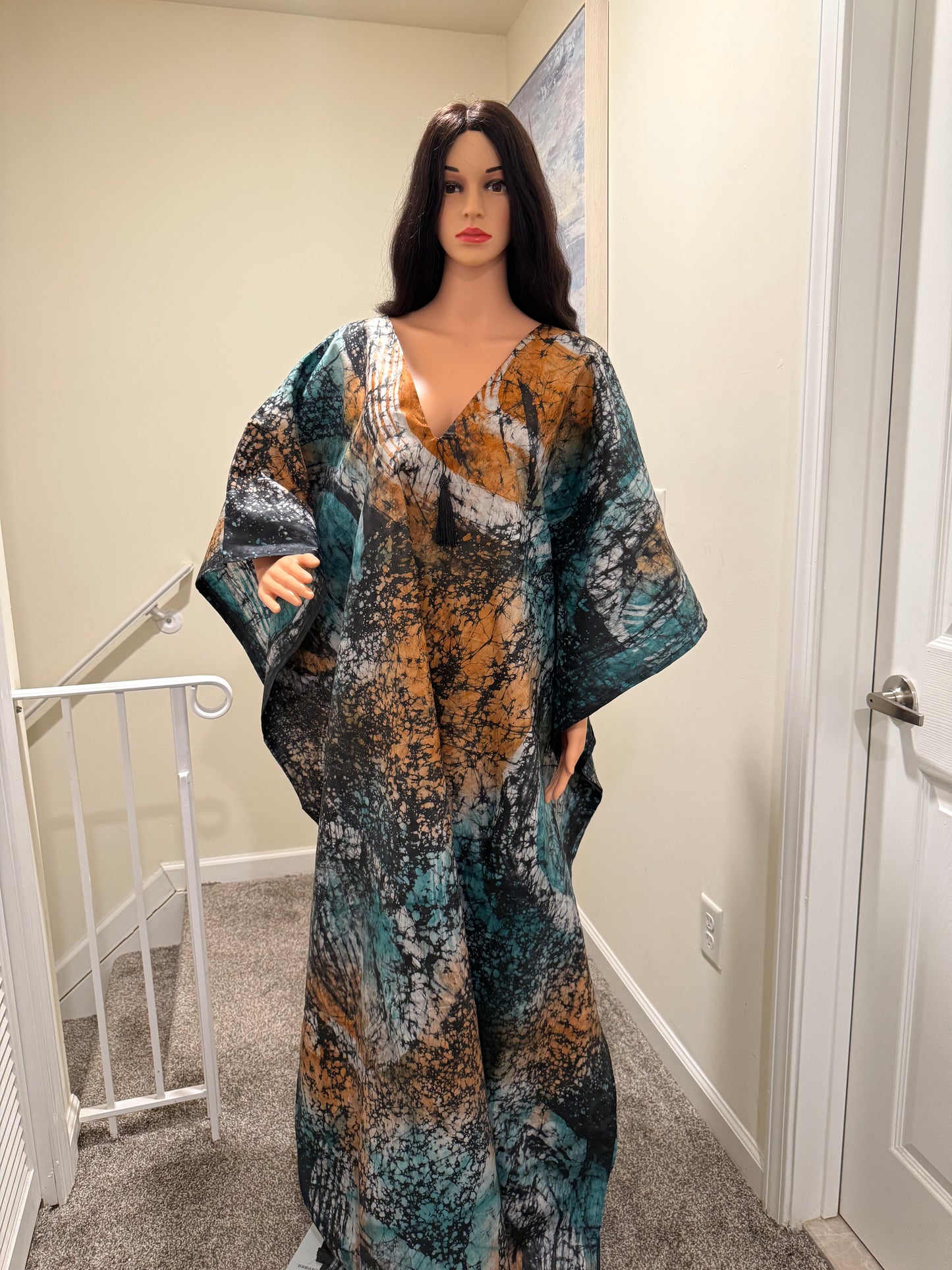 Adire Kaftan with HeadScarf