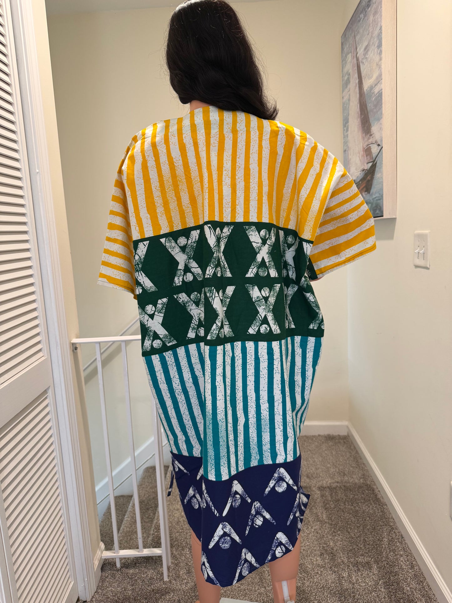 Tribe-Inspired Ankara Kaftan Dress – 100% Cotton