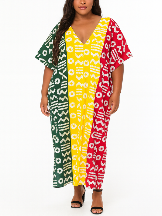 Multicolor  Ankara Kaftan – 54” | Fits S–4X