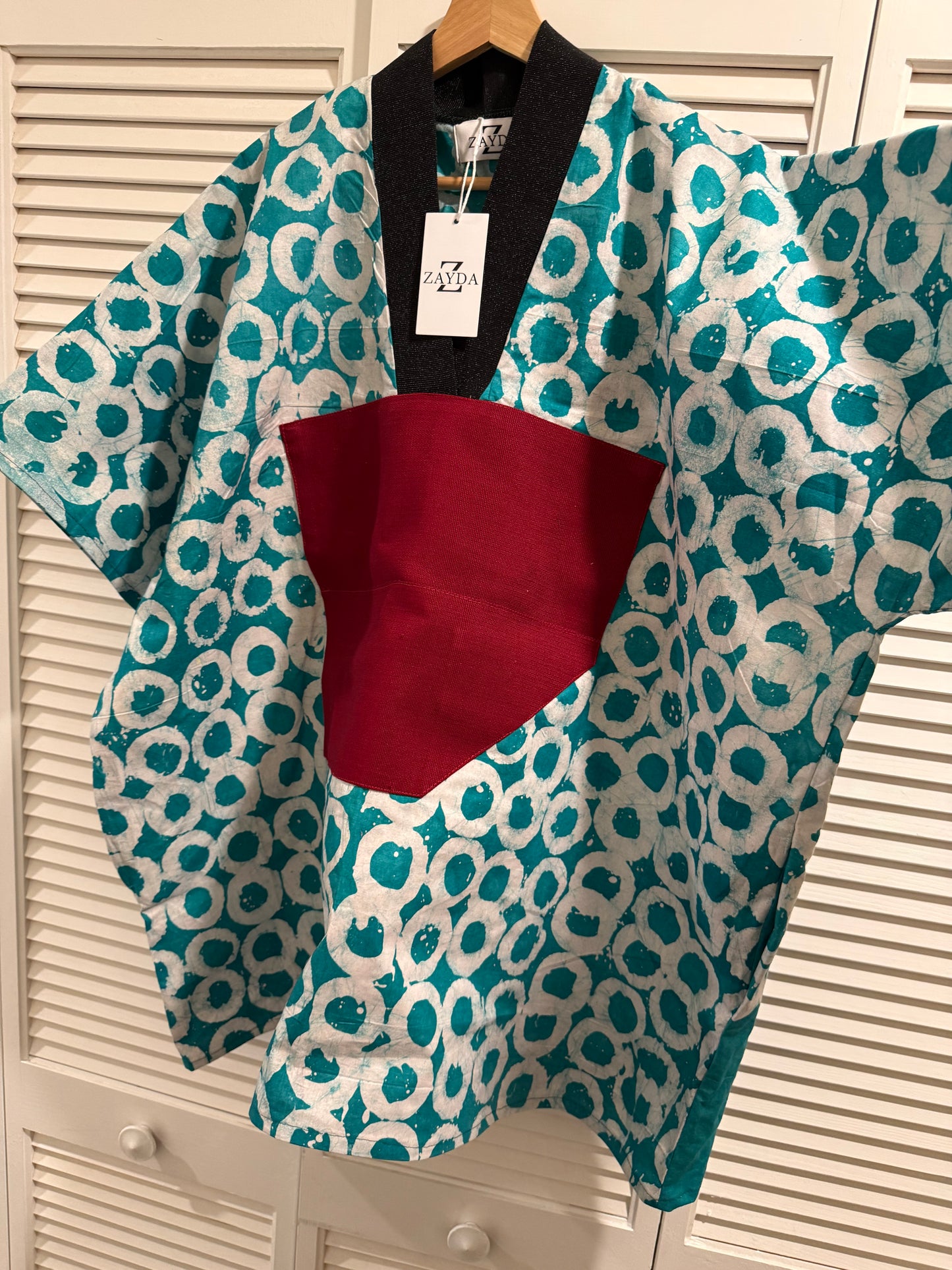 Adire Mini Bubu Dress with Aso Oke Detail