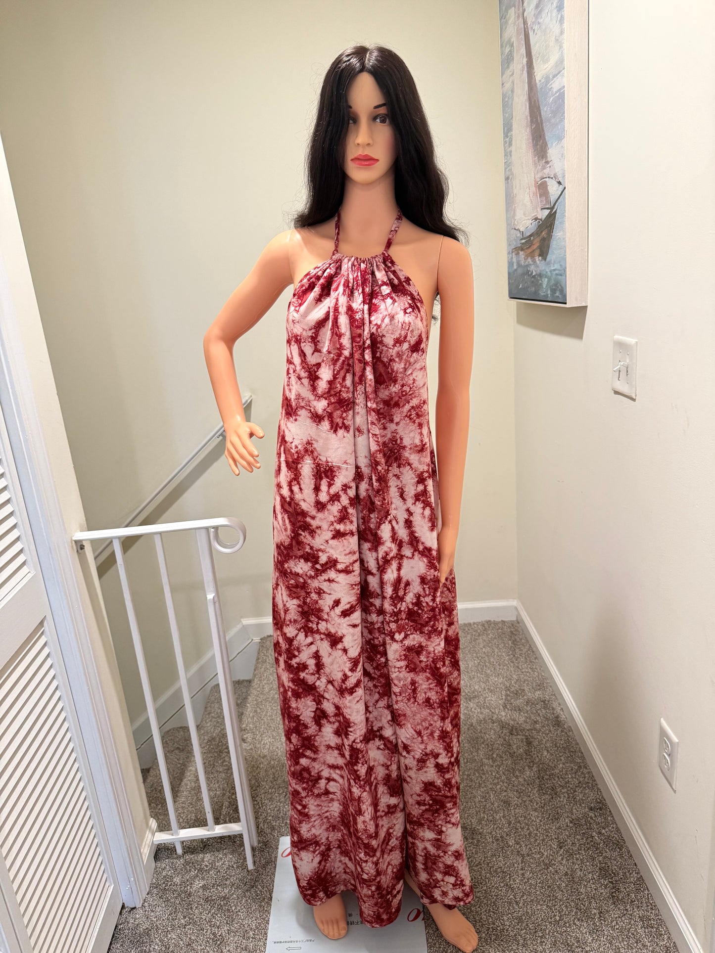 Adire Backless Maxi Dress – Plus Size