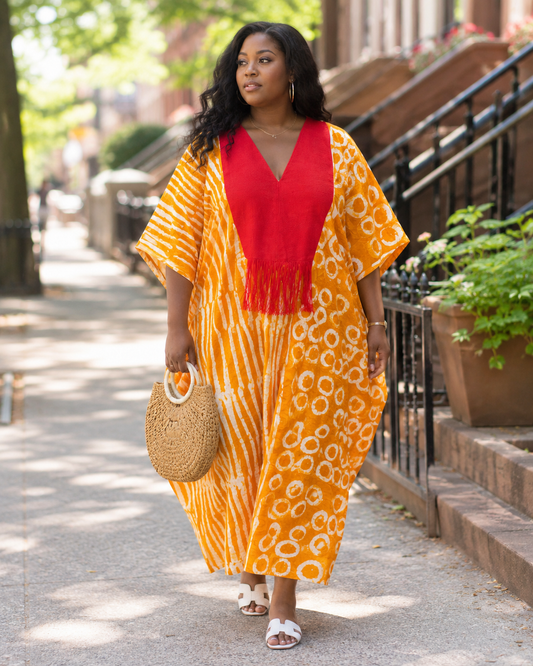 Adire x Aso Oke Fringe Bubu