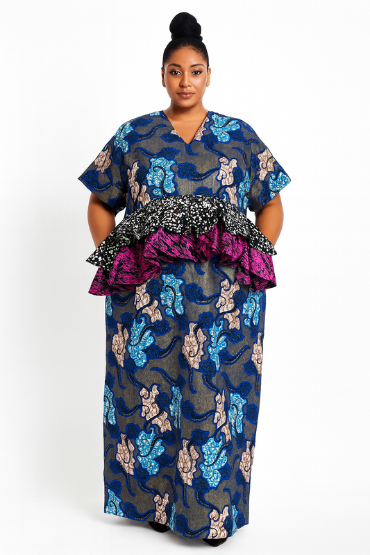 Shimmery Ankara Luxe Plus-Size Dress