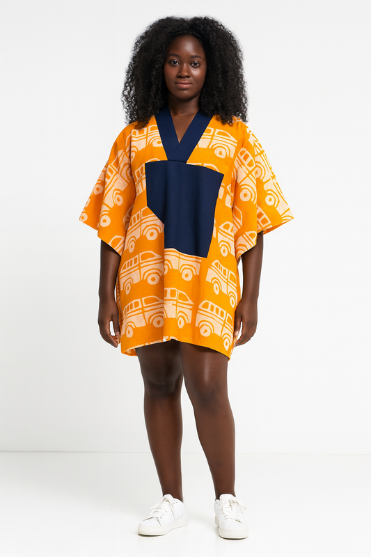 Adire X DenimTunic Shirt Dress – 29” (One Size: Fits S–3X)