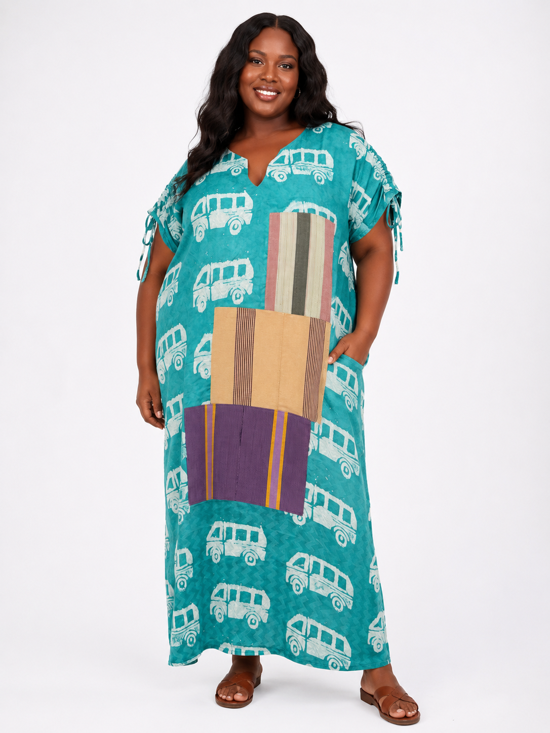 Patchwork Adire Maxi Dress