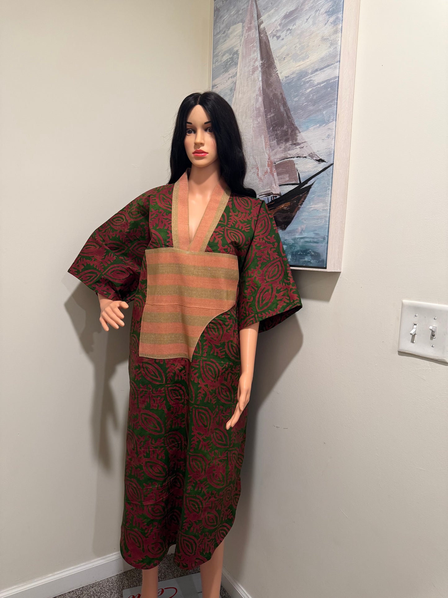 Adire X Aso Oke Kaftan