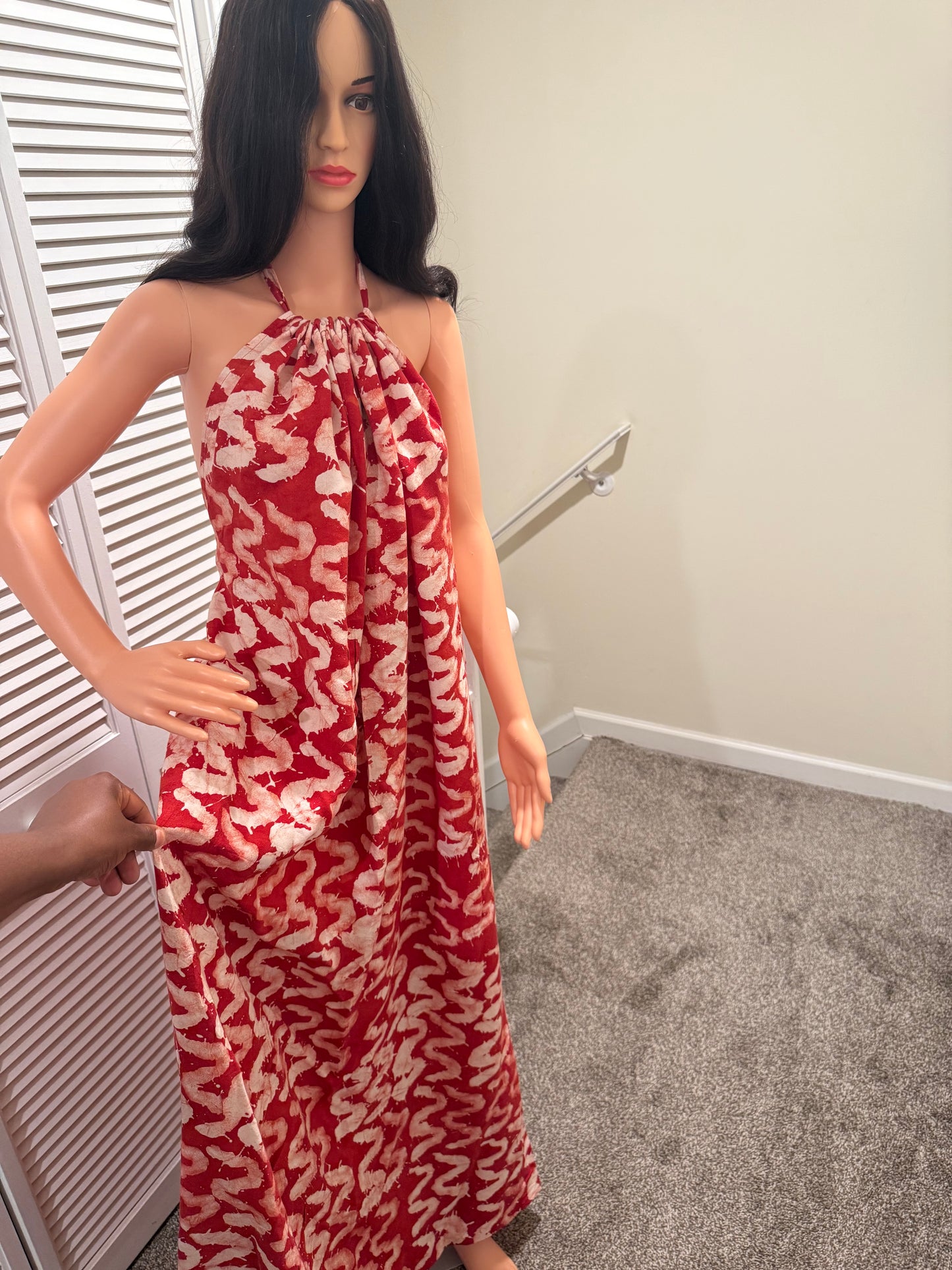 Adire Backless Maxi Dress