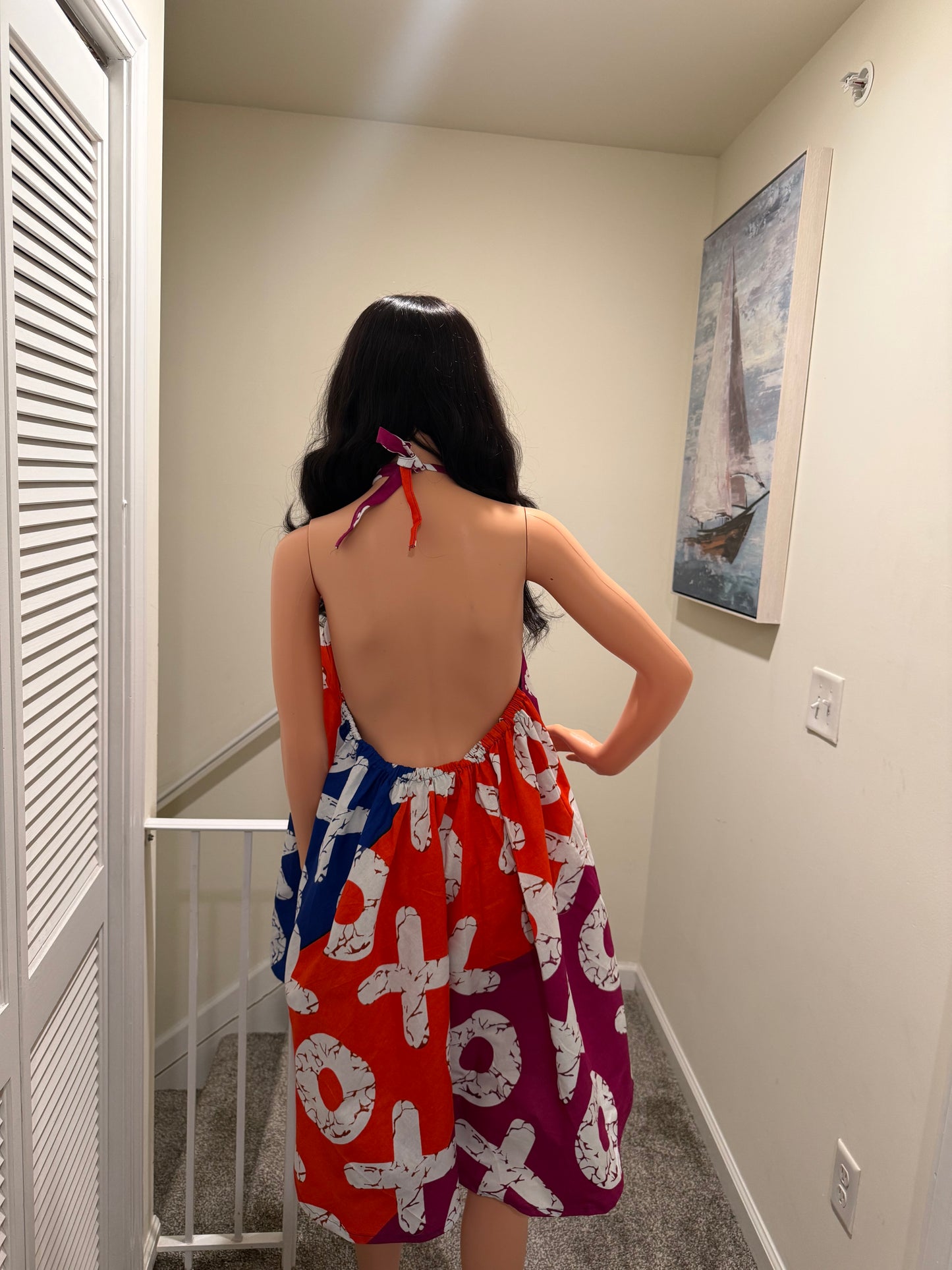 Marie Ankara Halter Circle Dress