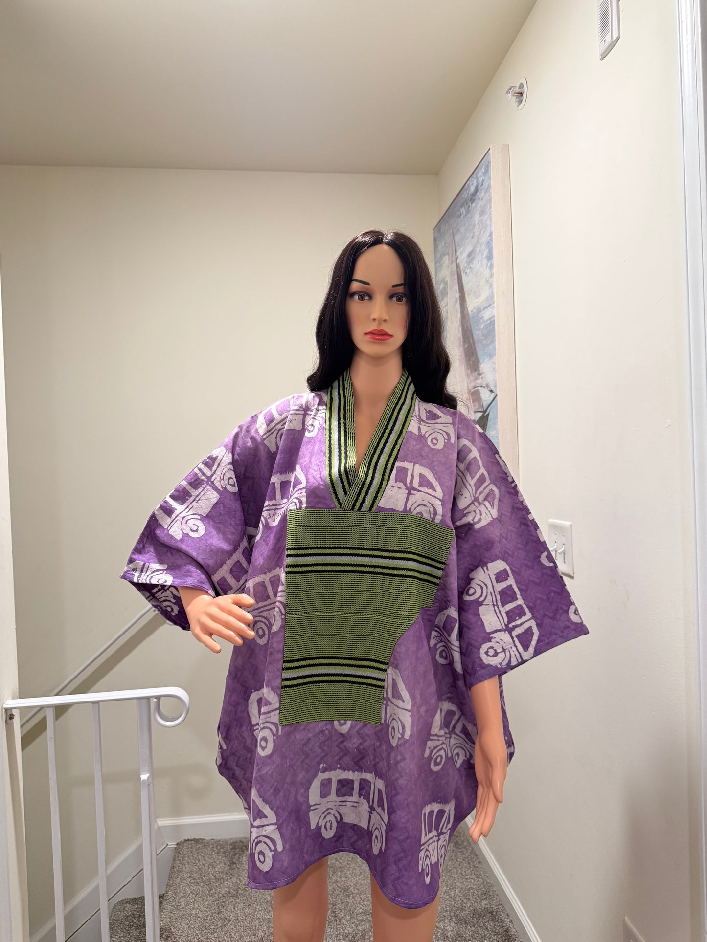 Adire & Aso Oke Oversized Mini Dress