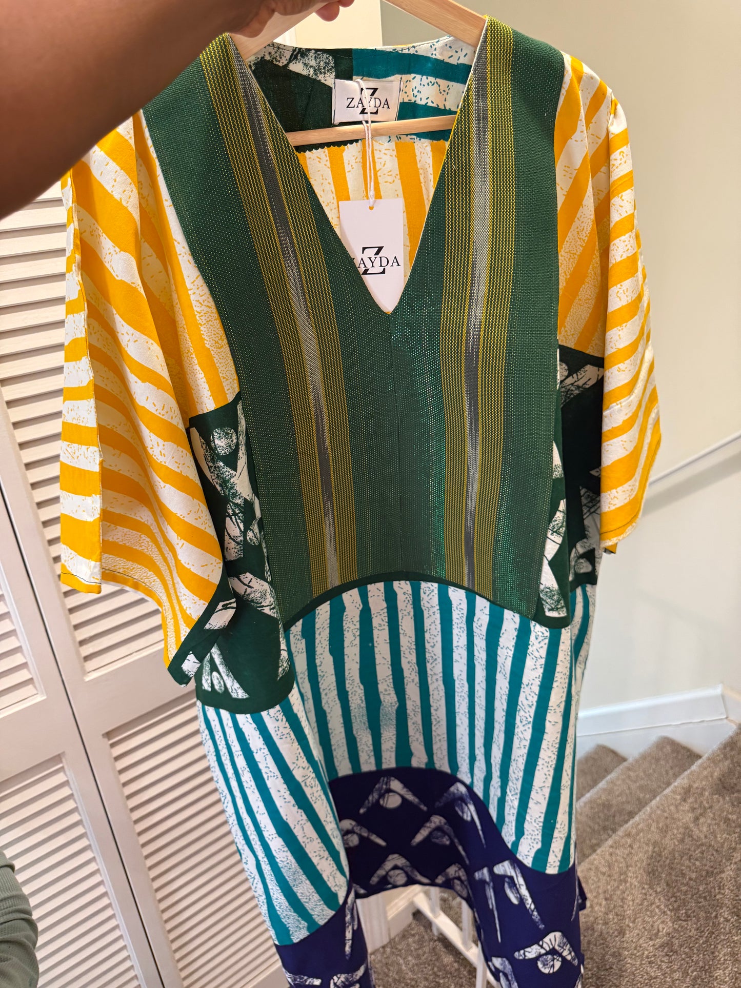 Tribe-Inspired Ankara Kaftan Dress – 100% Cotton