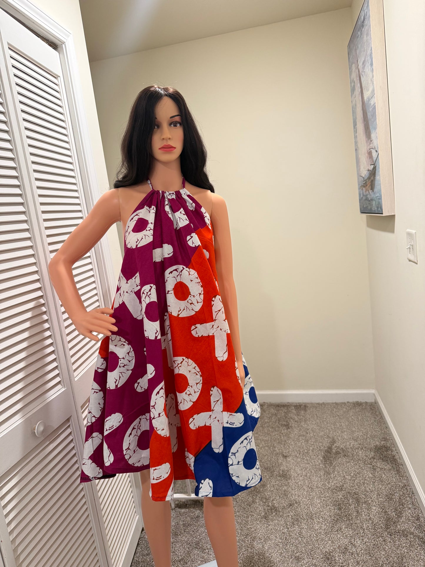 Marie Ankara Halter Circle Dress