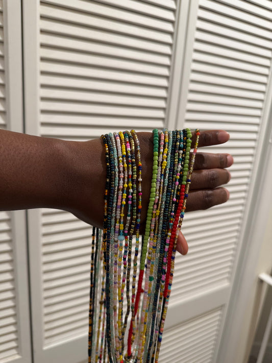Multicolor African Tie on Waist beads
