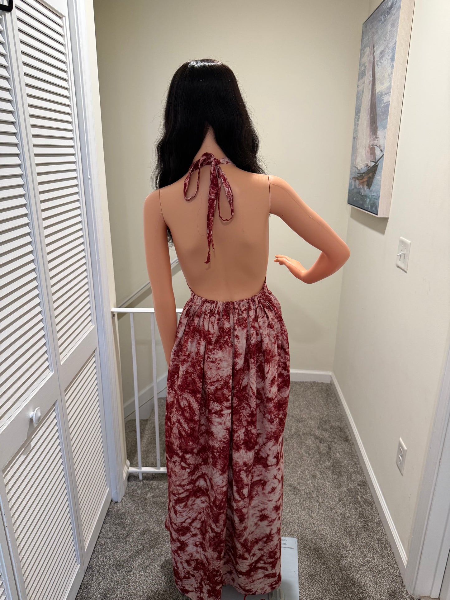 Adire Backless Maxi Dress – Plus Size