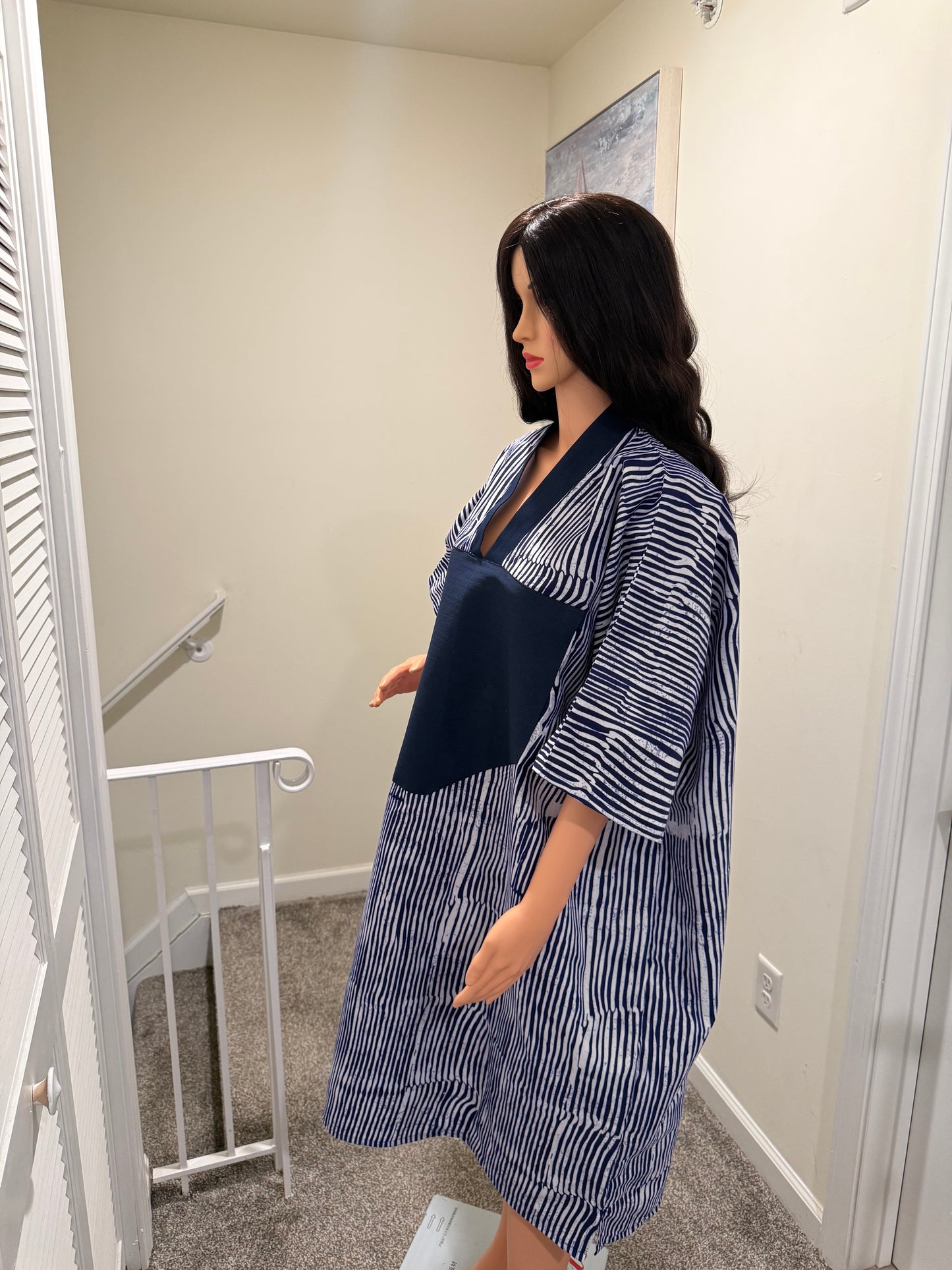 Ankara Bubu with Denim Neckline