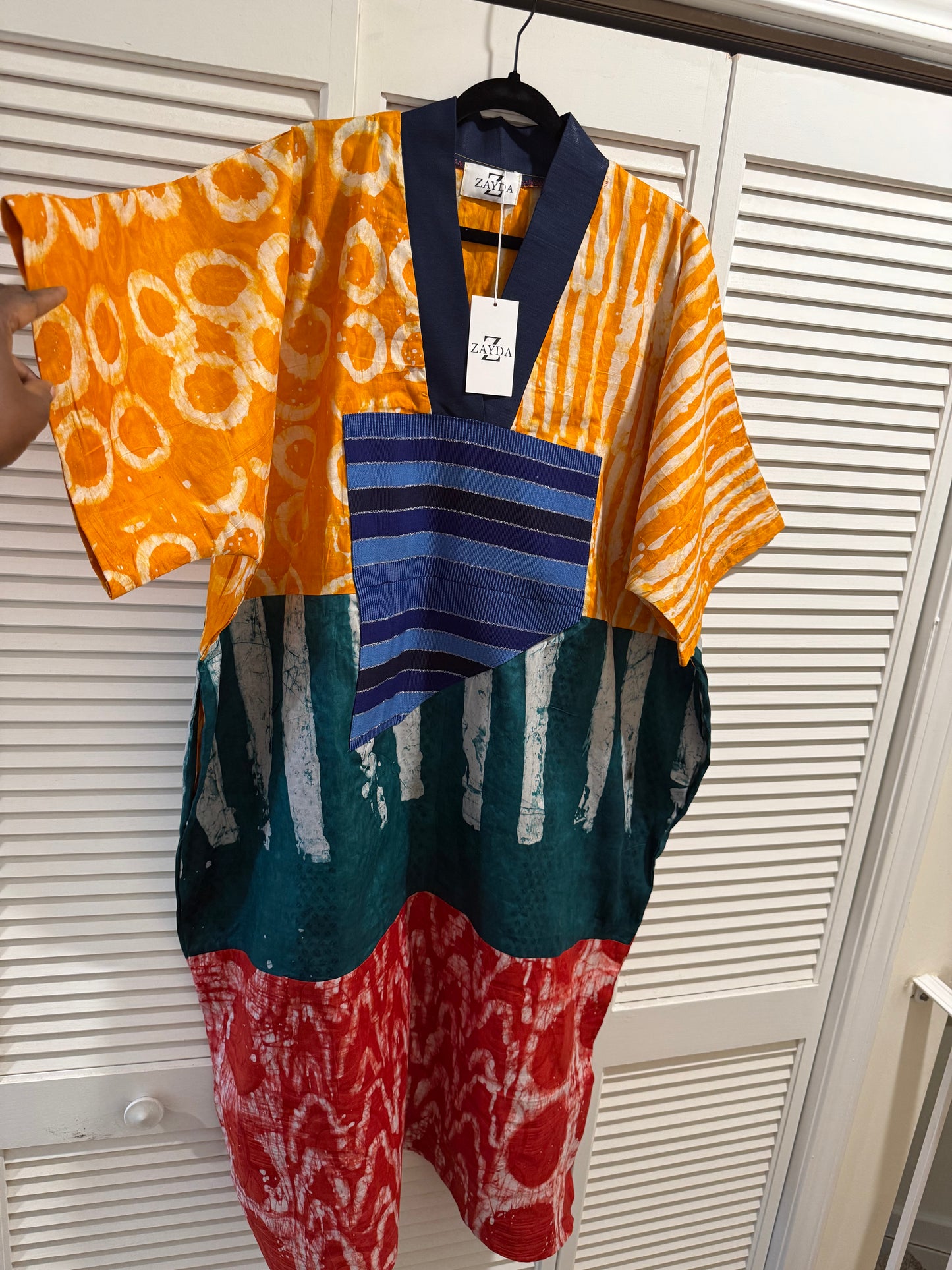 Adire Patchwork Kaftan Dress