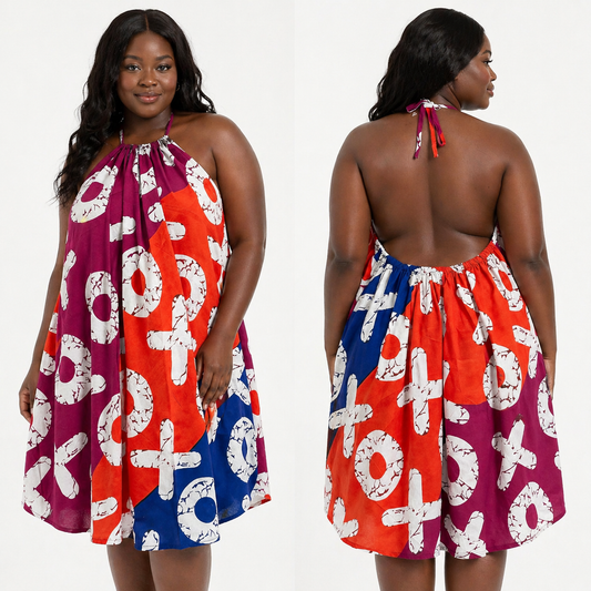 Marie Ankara Halter Circle Dress