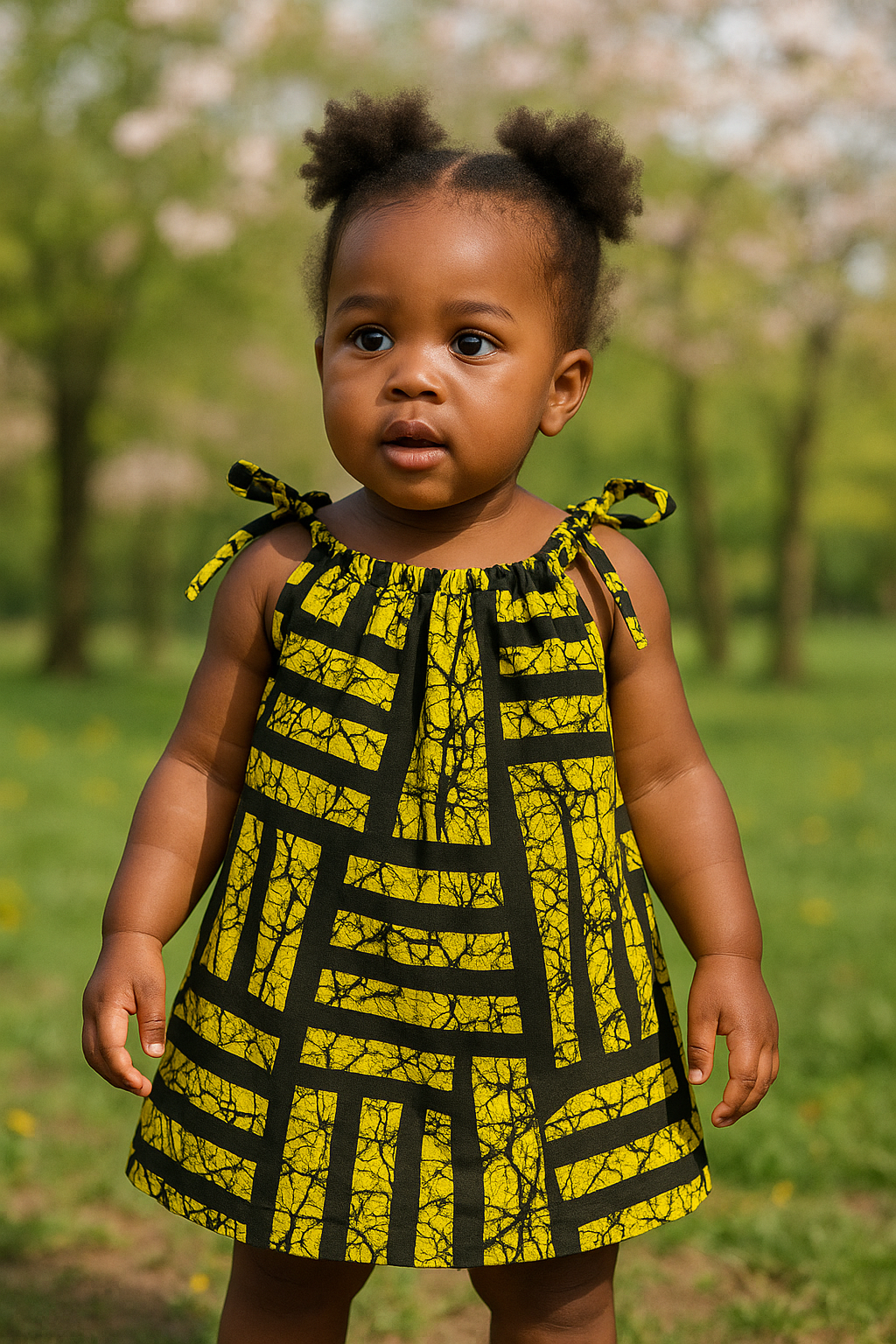 Handmade Kids Ankara Dress-Adjustable Straps
