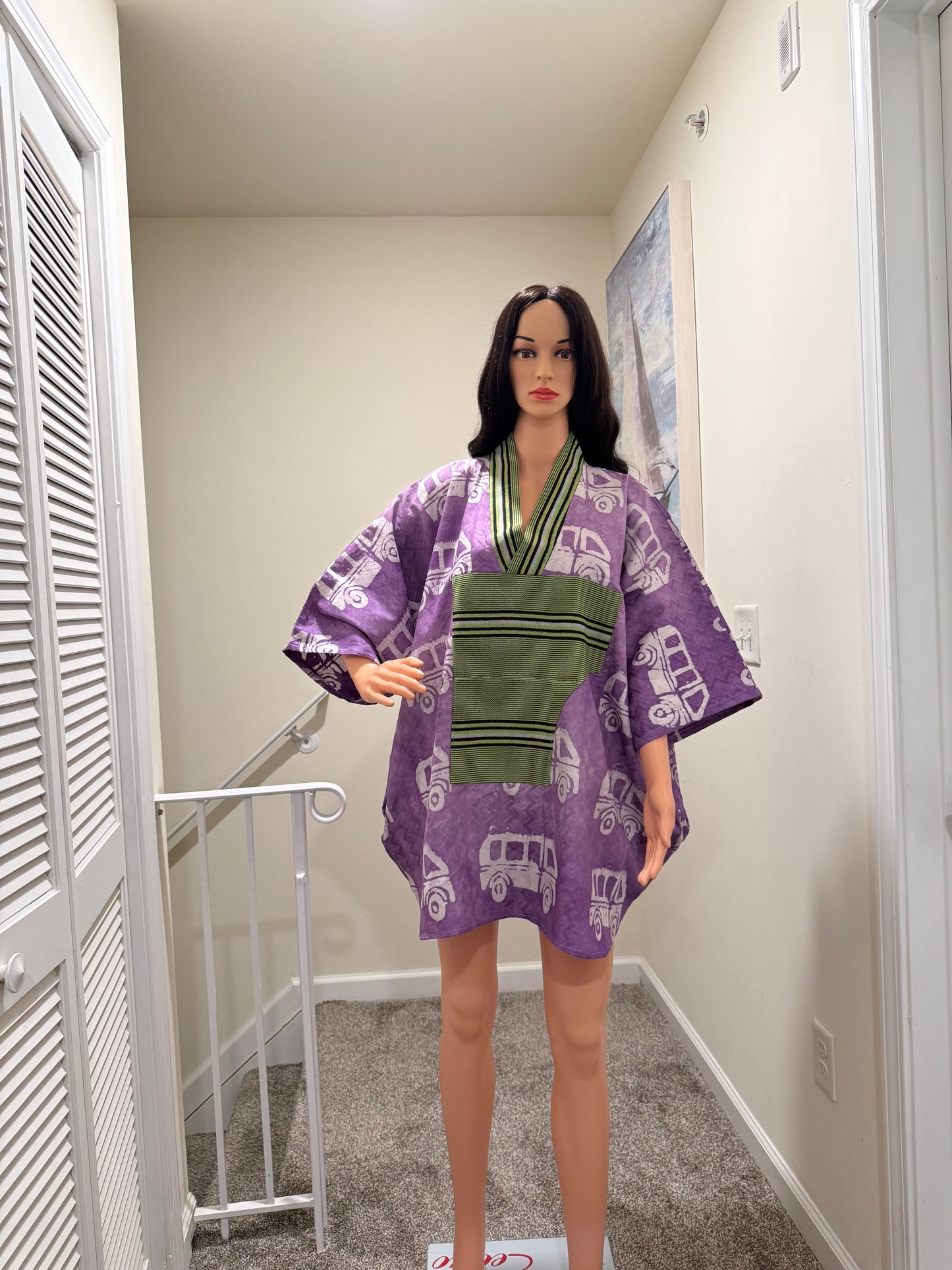 Adire & Aso Oke Oversized Mini Dress