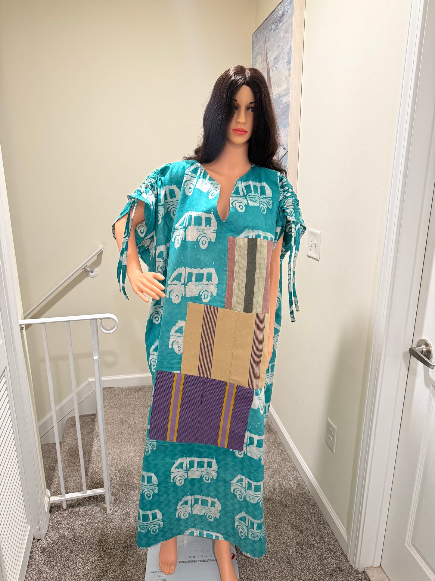 Patchwork Adire Maxi Dress