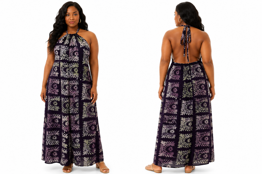 Adire Backless Maxi Dress