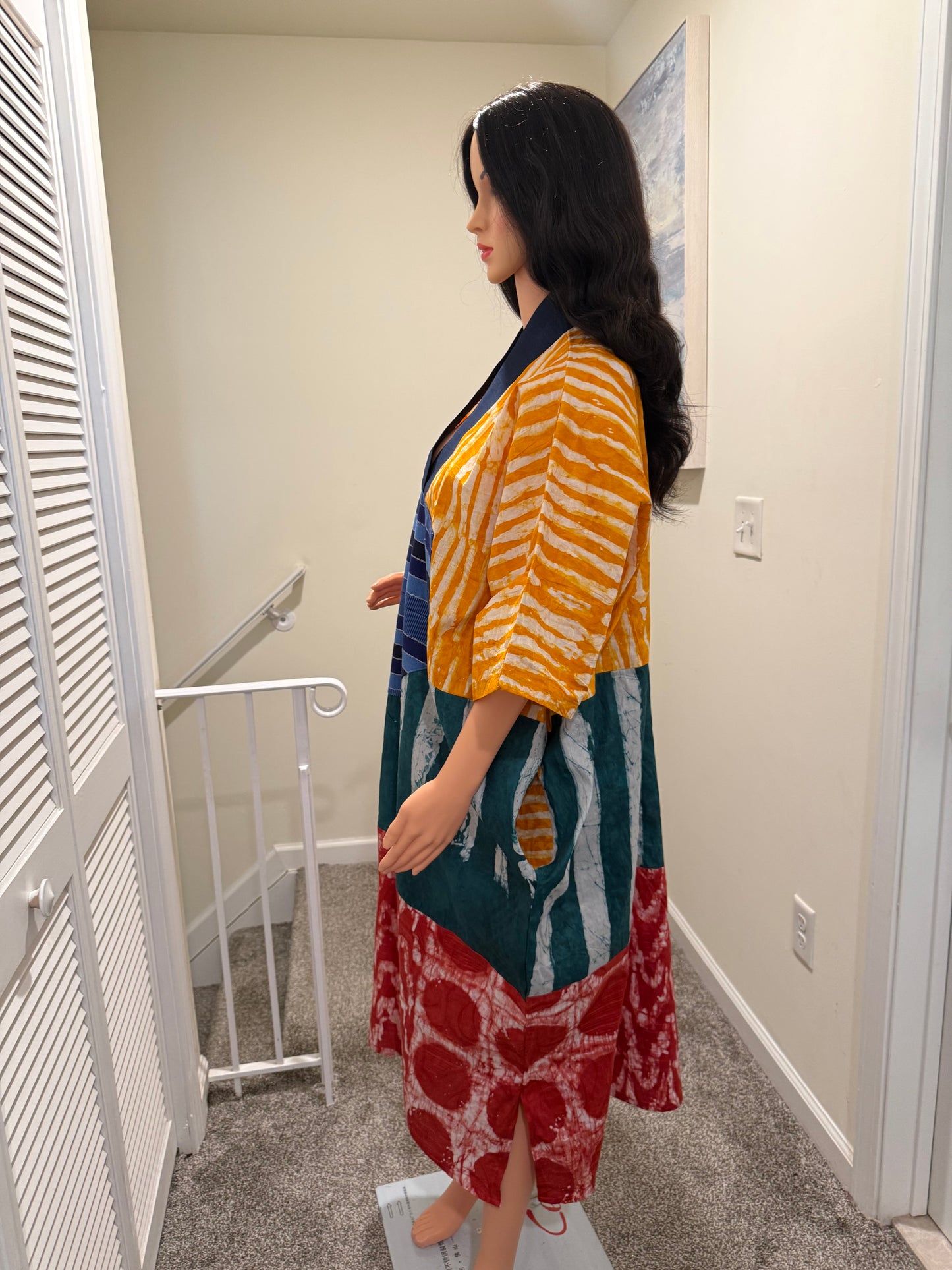 Adire Patchwork Kaftan Dress