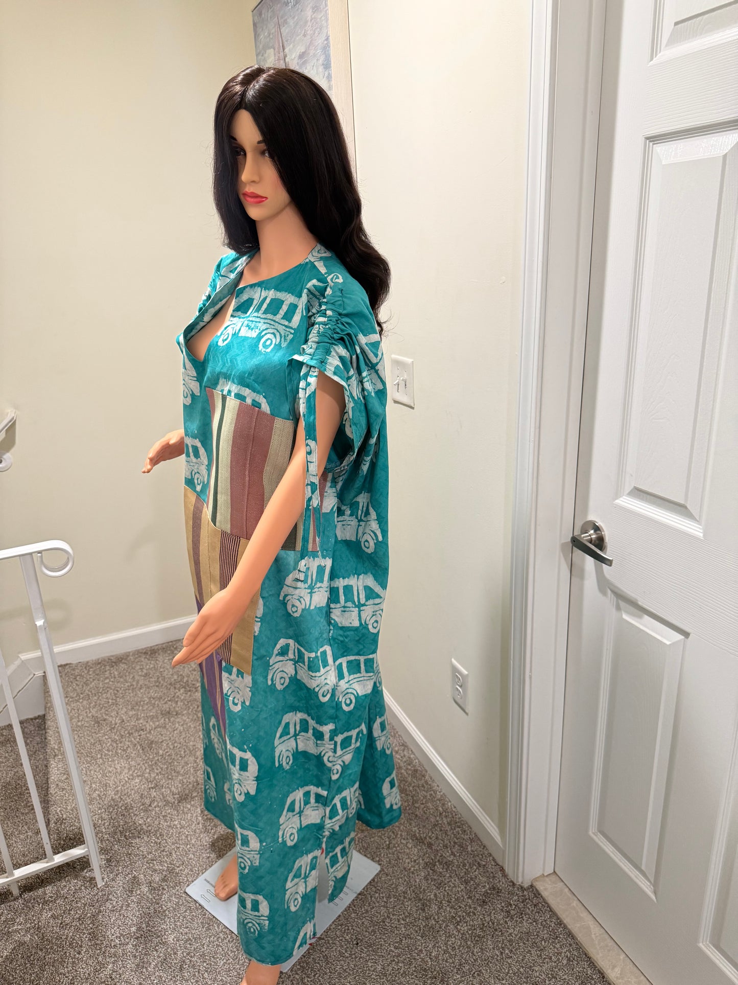 Patchwork Adire Maxi Dress