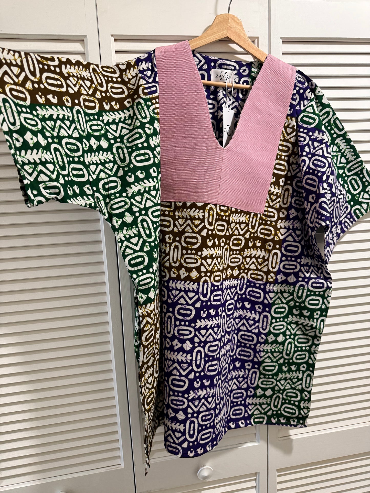 Tribal Luxe Ankara Dress with Aso Oke Neckline