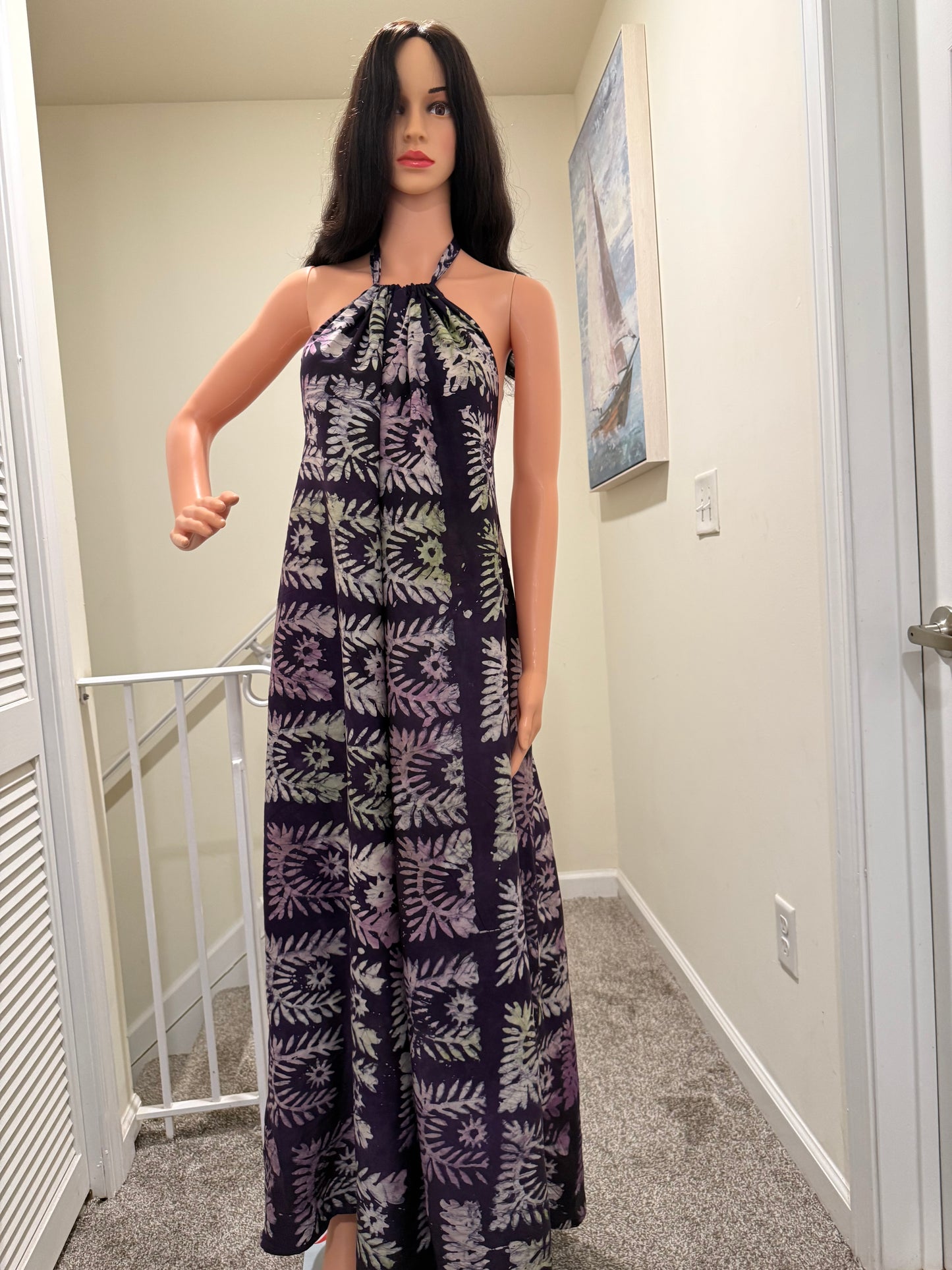 Adire Backless Maxi Dress