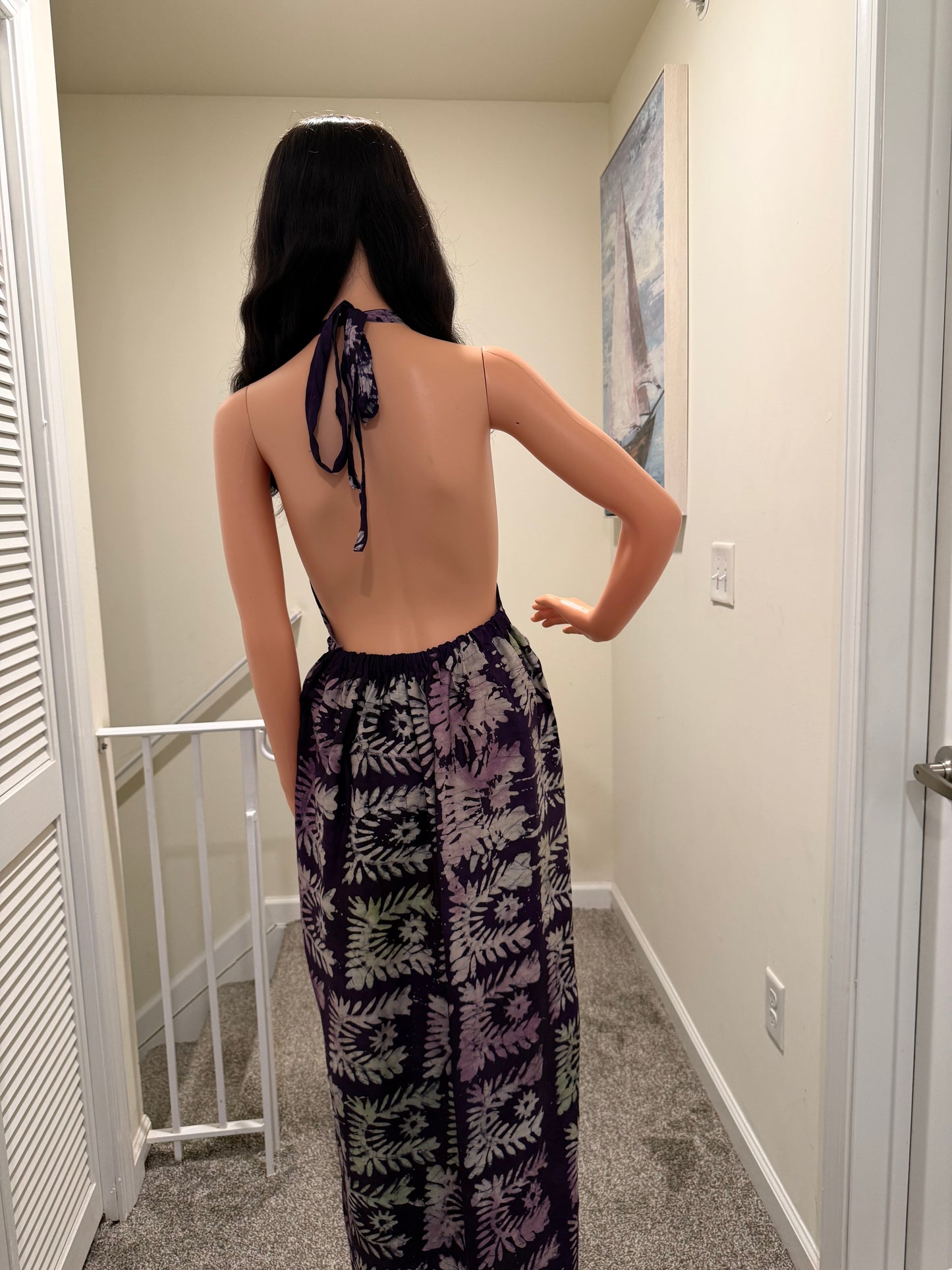 Adire Backless Maxi Dress
