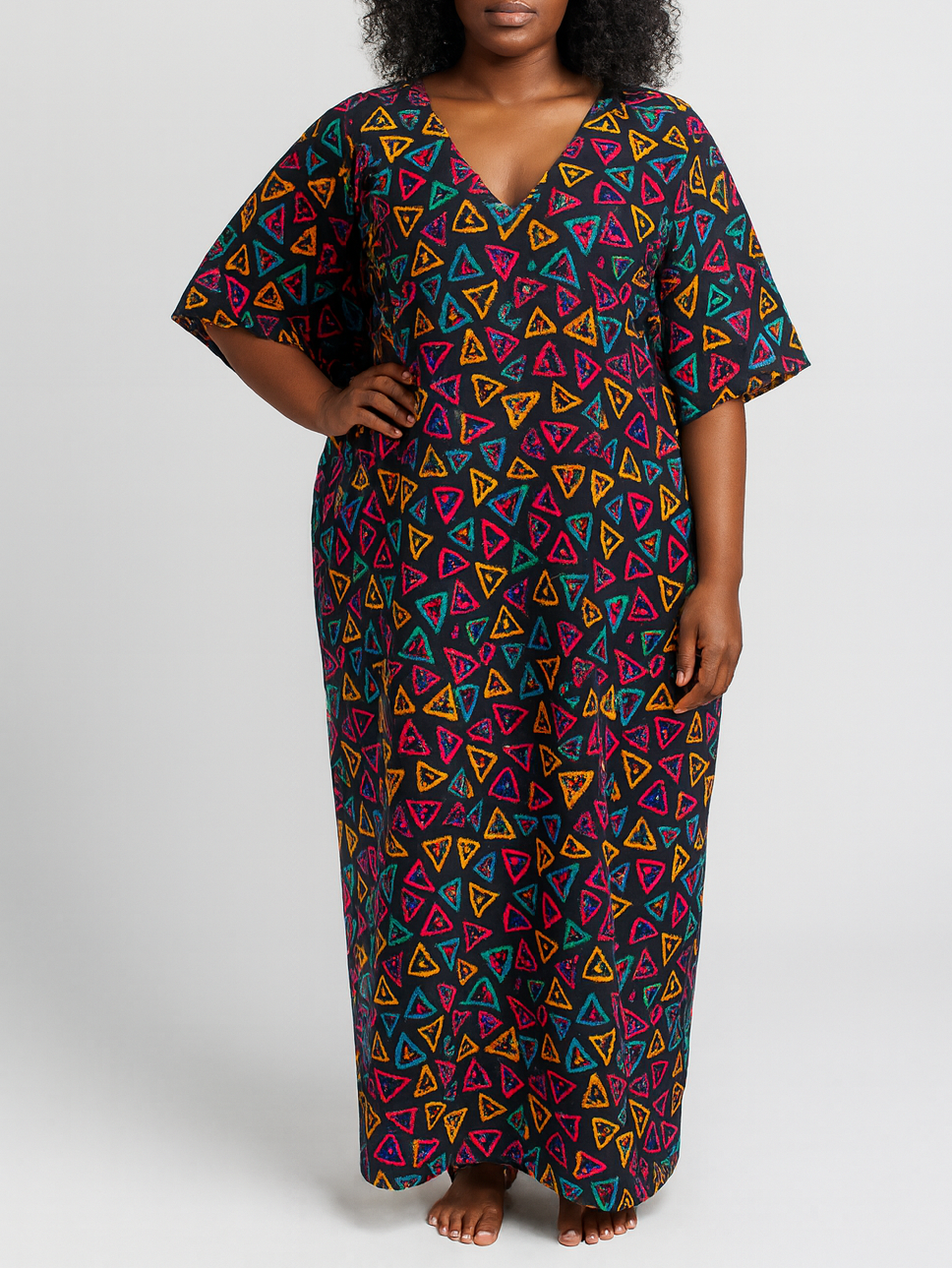 Multicolor Triangle Print Boubou – Free Size (Up to Size 14/16)