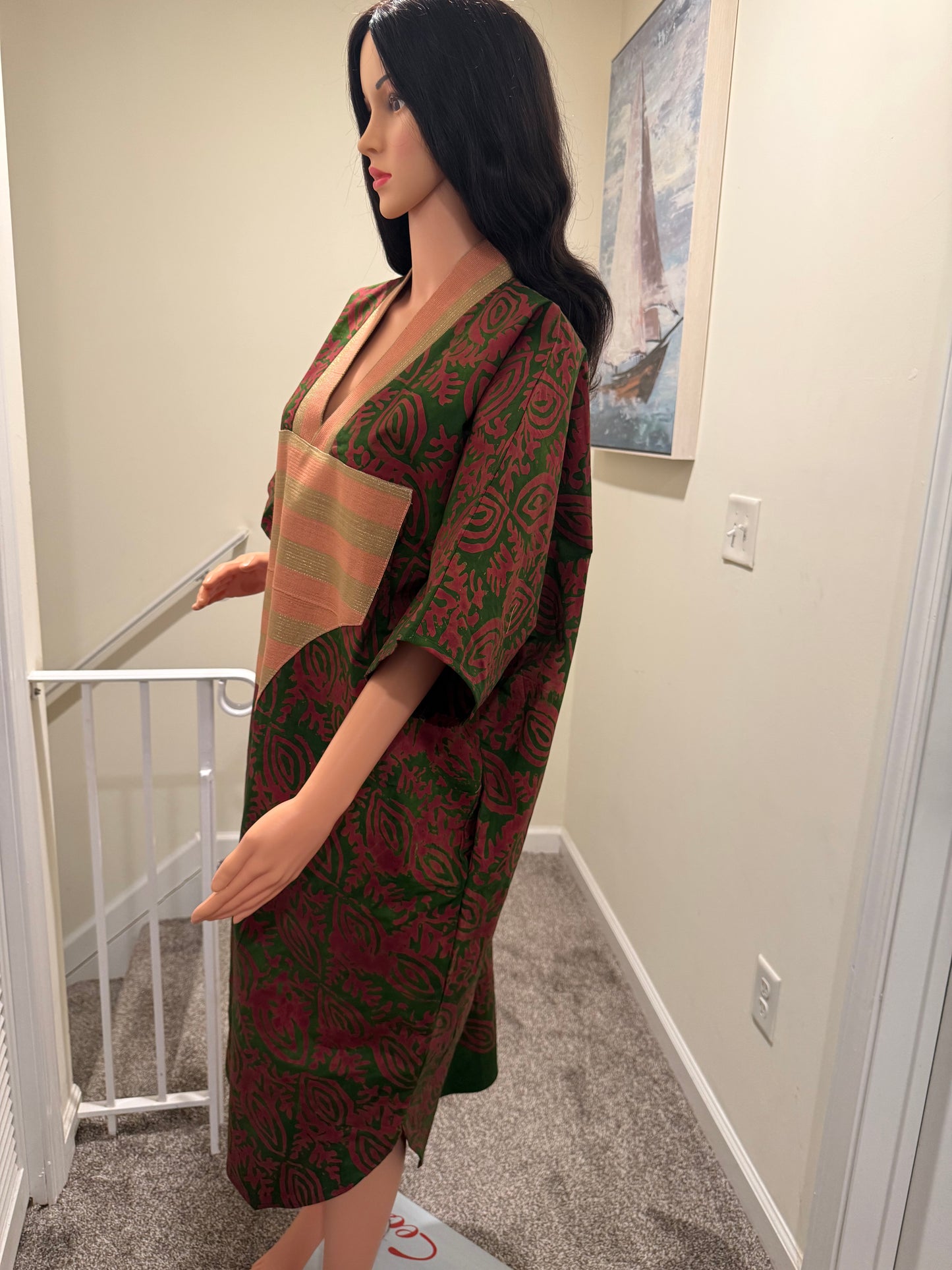 Adire X Aso Oke Kaftan