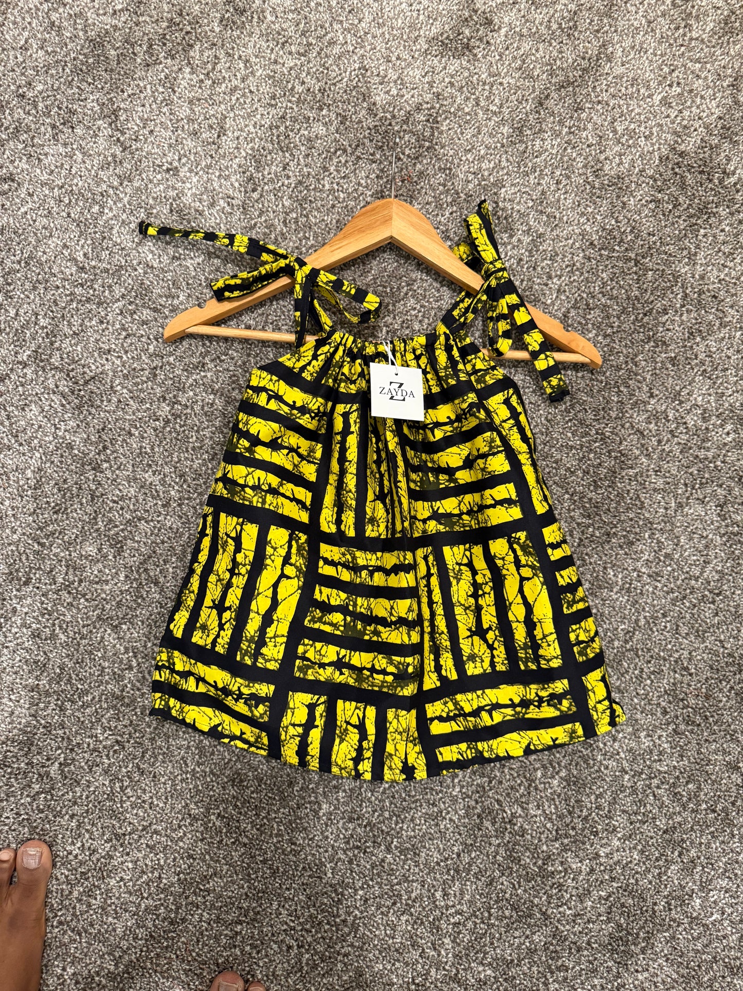 Handmade Kids Ankara Dress-Adjustable Straps